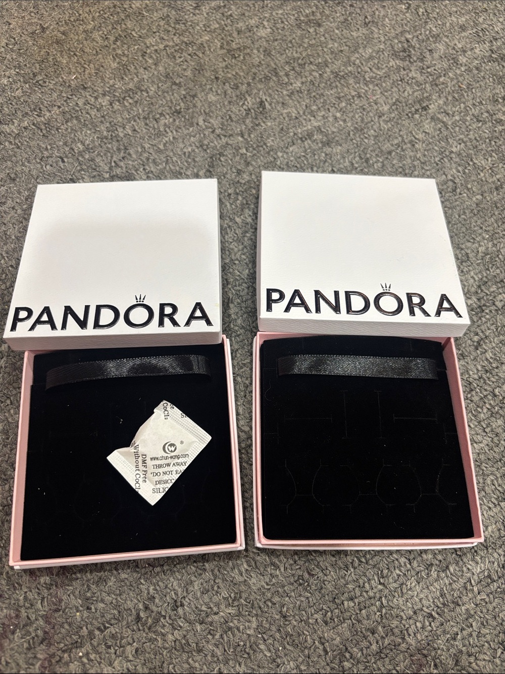 Pandora Pink and White Double Jewelry Presentation Boxes/ jewelry boxes